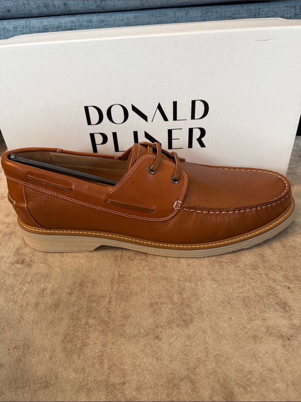 Donald J. Pliner Men's Foster Cognac Leather Boat Shoe